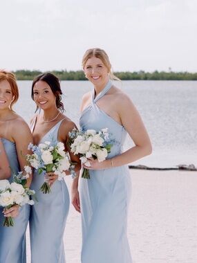BHLDN Pale Blue Halter Maxi Dress